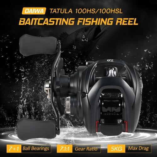 DAIWA TATULA 100HS/100HSL Baitcasting Fishing Reel 7+1BB 7.1:1 Baitcast Carp Fishing Reel Tackle