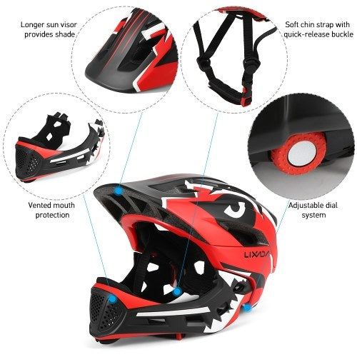 Lixada Kids Detachable Full Face Helmet