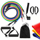 14pcs Resistance Bands Set Workout Fitness Exercise Tube Bands Door Anchor Ankle Straps Cushioned Handles