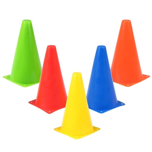 10 Pack 9 Inch Plastic Sport Training Traffic Cone for Kids Home Football Training Soccer 5 Colors