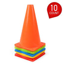 10 Pack 9 Inch Plastic Sport Training Traffic Cone for Kids Home Football Training Soccer 5 Colors