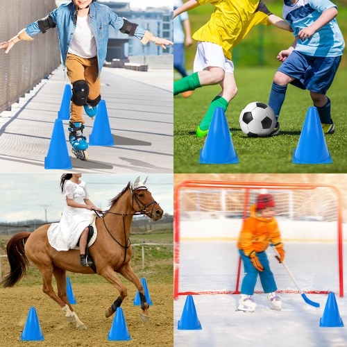 10 Pack 9 Inch Plastic Sport Training Traffic Cone for Kids Home Football Training Soccer 5 Colors