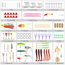 112pcs مجموعة طعم الصيد مجموعة معدات الصيد الطعم