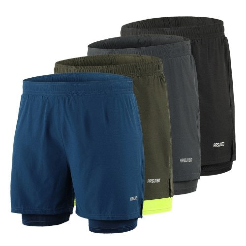 Men 2 in 1 Running Shorts