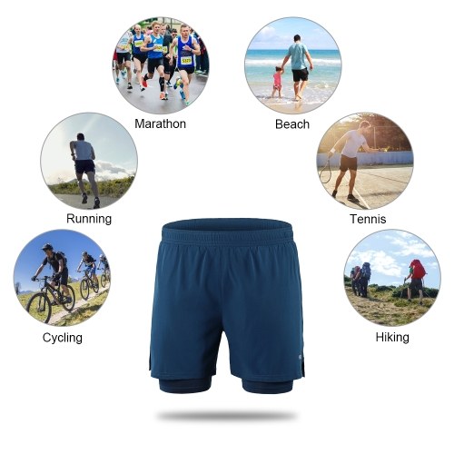 Men 2 in 1 Running Shorts