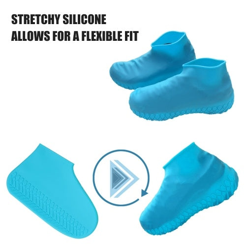 Waterproof Non-Slip Rubber Rain Shoe Covers Reusable Silicone Shoe Covers Fit for Men Women Kids