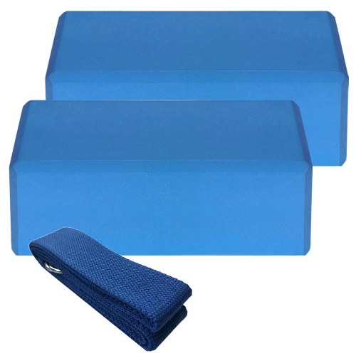 2pcs EVA Yoga Blocks 1pcs Cotton Yoga Strap Stability Blocks