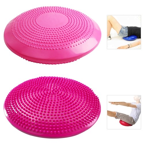 33CM Yoga Balance Disc Inflatable Stability Wobble Cushion Free Hand Pump