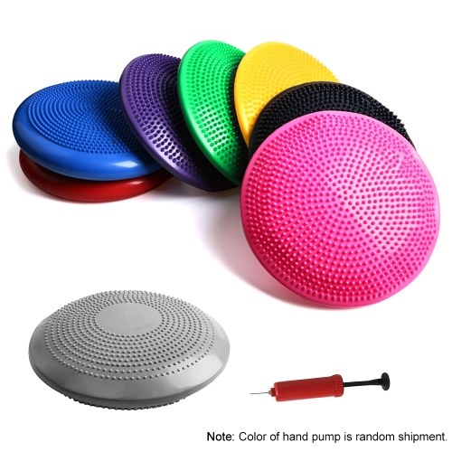 33CM Yoga Balance Disc Inflatable Stability Wobble Cushion Free Hand Pump