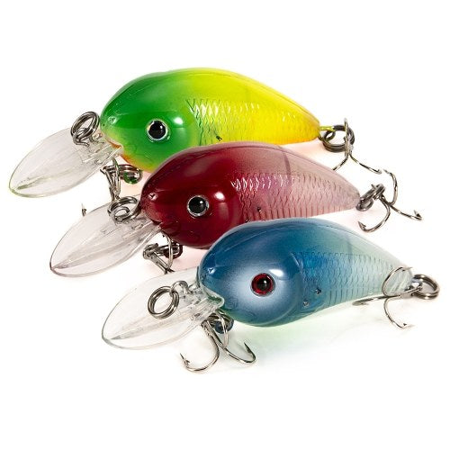 8cm Wobbler Rattle Fishing Crankbait Flashing Artificial Hard Crank Bait Lure with Treble Hooks