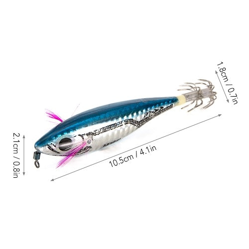 3pcs Squid Jig Artificial Hard Fishing Lures