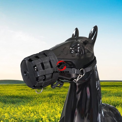 3 Size Optional Easy Breathe Horse Mouth Cover Pony Nylon Grazing Muzzle with Halter Under Chin Head Collar Adjustable