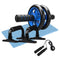 4-in-1 AB Wheel Roller Kit Abdominal Press Wheel Pro with Push-UP Bar Jump Rope and Knee Pad