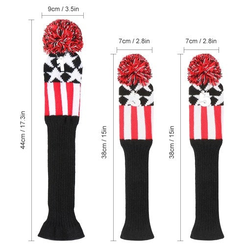 3 Pcs Golf Head Covers Set