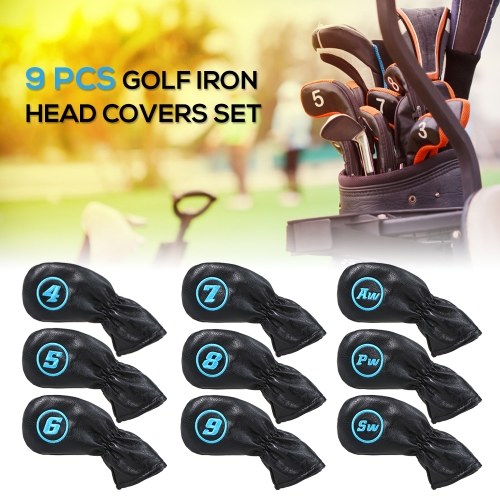 9 Pcs Golf Iron Head Covers Set