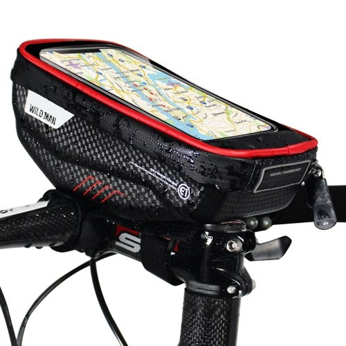 Bike Phone Bags with Touch Screen Phone Holder Case Waterproof Bicycle Front Frame Top Tube Mount Handlebar Bags Bike Storage Bag Cycling Pack