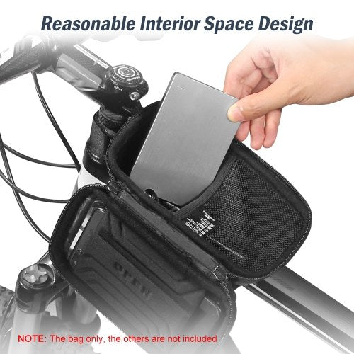 Bike Phone Bags with Touch Screen Phone Holder Case Waterproof Bicycle Front Frame Top Tube Mount Handlebar Bags Bike Storage Bag Cycling Pack