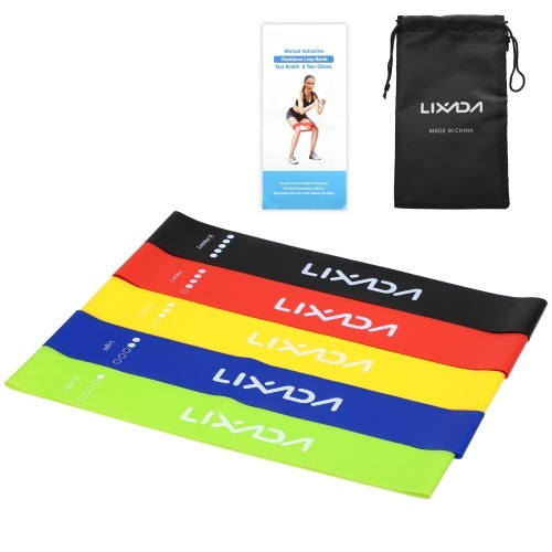 5PCS Sports Exercise Resistance Loop Bands Set