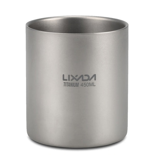 Lixada 450ml Titanium Double Wall Insulated Water Cup