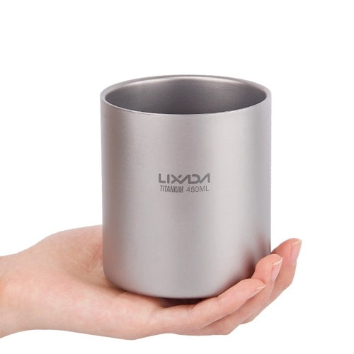 Lixada 450ml Titanium Double Wall Insulated Water Cup