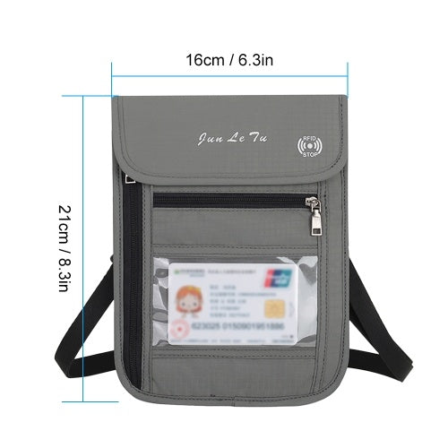 Travel Pouch Neck Wallet with RFID Blocking Passport Holder