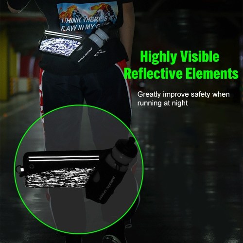 Reflective Running Belt Outdoor Sports Hydration Waist Pack