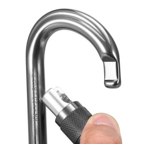 25KN Srew Locking Gate Carabiner الثقيلة D شكل تويست قفل Carabiner