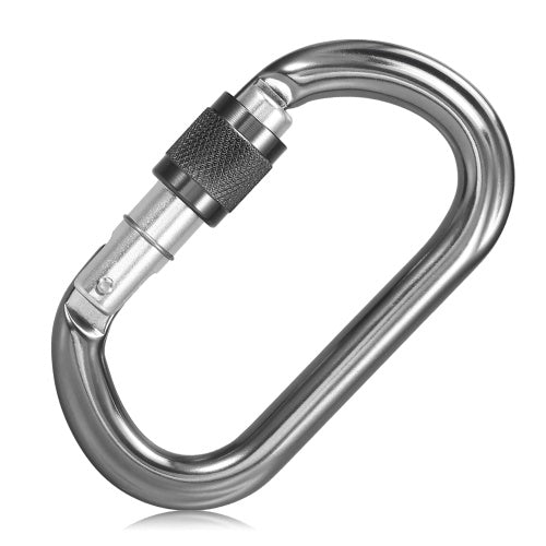 25KN Srew Locking Gate Carabiner الثقيلة D شكل تويست قفل Carabiner