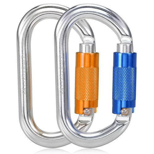 25KN Srew Locking Gate Carabiner الثقيلة D شكل تويست قفل Carabiner