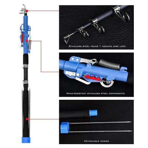 2.1m/2.4m/2.7m/3.0m Adjustable Automatic Fishing Rod