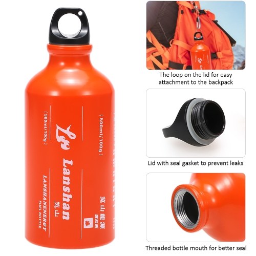 500ml Gasoline Fuel Bottle Petrol Kerosene Alcohol Liquid Gas Tank