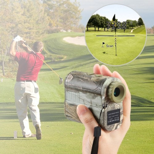 600M Golf Rangefinder 6X Distance Meter Speed Tester