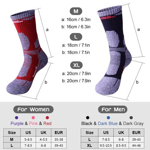 3 Pairs Men Women Thermal Moisture-wicking Breathable Socks