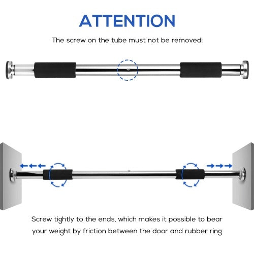 Adjustable Doorway Pull Up Bar Fitness Door Way Chin Up Horizontal Home Gym Exercise Fitness Workout Equipment 220LB Bearing