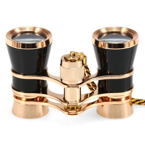 3x25 Opera Glasses Lens Retro Metal Body Mini Theater Binoculars