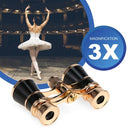 3x25 Opera Glasses Lens Retro Metal Body Mini Theater Binoculars