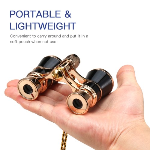 3x25 Opera Glasses Lens Retro Metal Body Mini Theater Binoculars