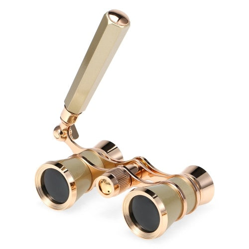 3x25 Opera Glasses Lens Retro Metal Body Mini Theater Binoculars