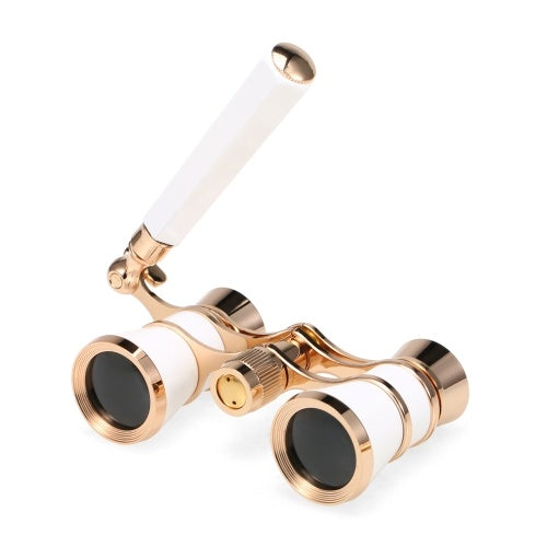 3x25 Opera Glasses Lens Retro Metal Body Mini Theater Binoculars