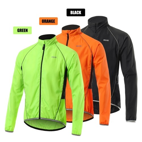 Men Reflective Cycling Jacket Breathable Long Sleeve Bicycle Jersey Wind Coat Vest Outdoor Sportswear