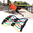 8 Shaped Resistance Bands Exercise Cords Chest Stretch Yoga Training Fitness Elastic Tube Bands