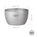 Lixada 50ml Double Wall Titanium Mini Tea Cup