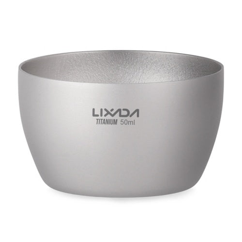 Lixada 50ml Double Wall Titanium Mini Tea Cup