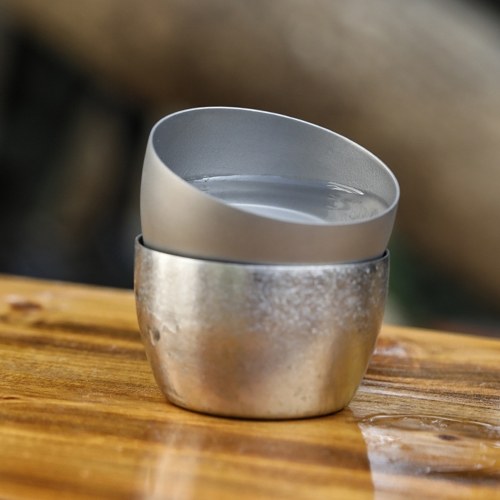 Lixada 50ml Double Wall Titanium Mini Tea Cup