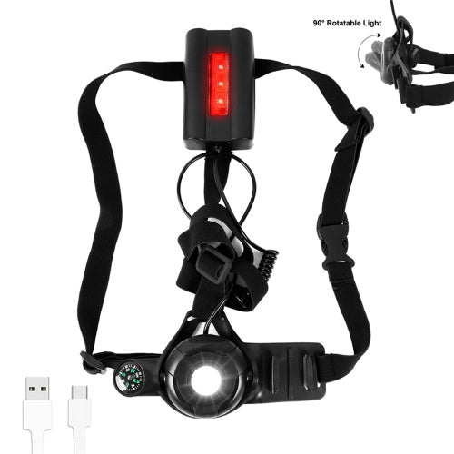 PX5 Water Resistant Adjustable Running Chest Light USB Rechargeable Sports Lamp