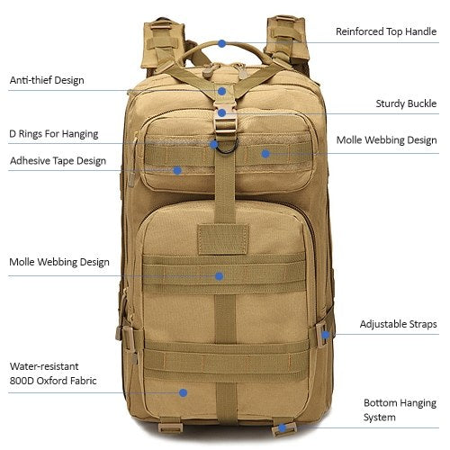 45L Outdoor Backpack Water Resistant Molle Backpack Bag for Outdoor Camping Hiking Traveling