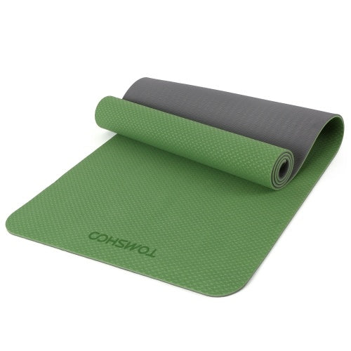 TOMSHOO 72.05×24.01in Portable Double Dual-colored Yoga Mat Thicken Sports Mat Anti-slip Exercise Mat