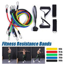 11 PCS Resistance Tube Bands Door Anchor Ankle Straps Cushioned Handles with Carry Bags for Home Fintess Exercise Workout Gym Travel