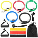 14pcs Resistance Bands Set Workout Fintess Exercise Tube Bands Jump Rope Door Anchor Ankle Straps Cushioned Handles 8-Shaped Resistance Band with Carry Bags for Home Gym Travel