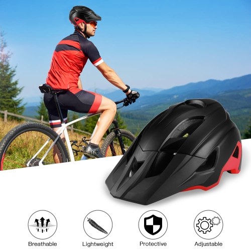 Mountain Bike Helmet with Detachable Visor Detachable Goggles Ultralight Adjustable MTB Cycling Bicycle Helmet Men Women Sports Outdoor Safety Helmet